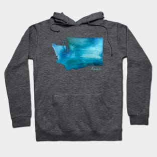 Washington Home State Pride Watercolor Graphic Silhouette Hoodie